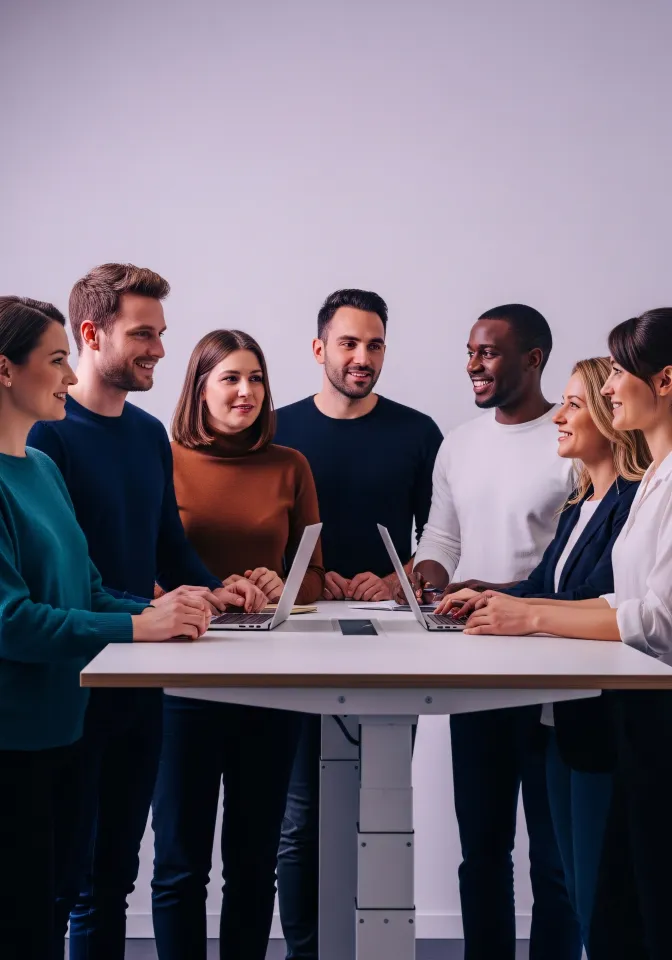 Team professionale analizza dati di segmentazione